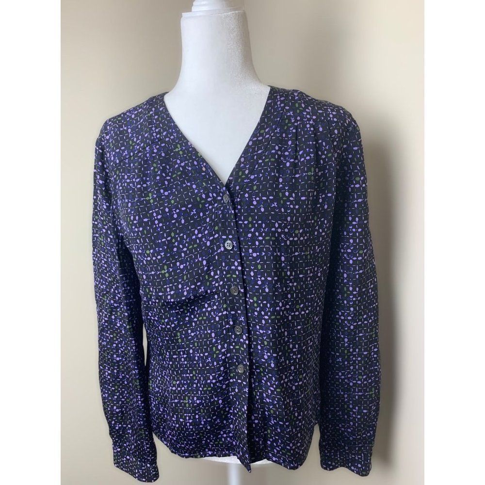 Doncaster Designer Purple Silk Blouse Size 8